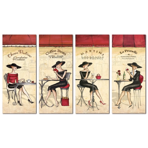 Set of Four 8X20 Femme Elegante Women; French and New York Style Art Print Posters By Andrea Laliberte