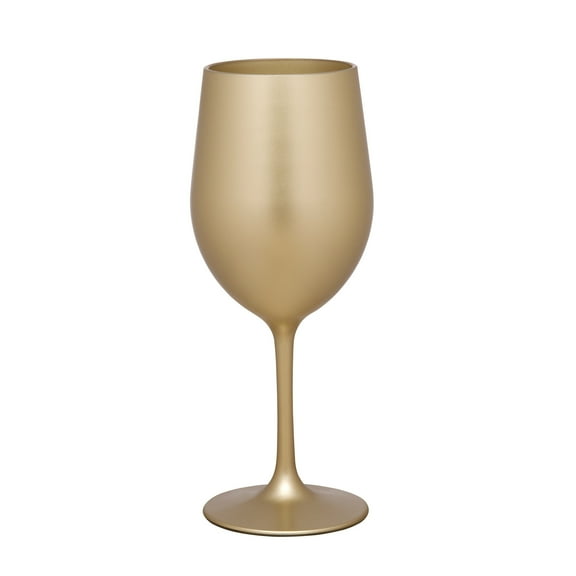 HomeRoots 521111 Acrylic Stemmed All Purpose Wine Glasses, Gold - Set of 4