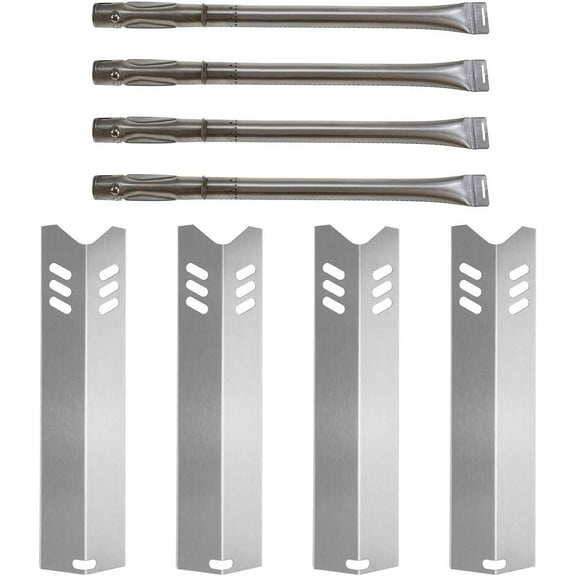 Set of Four Heat Plates and Four Burners with Electrodes for Dyna-Glo, Backyard Grill, Better Home & Garden and Uniflame Grill Models.