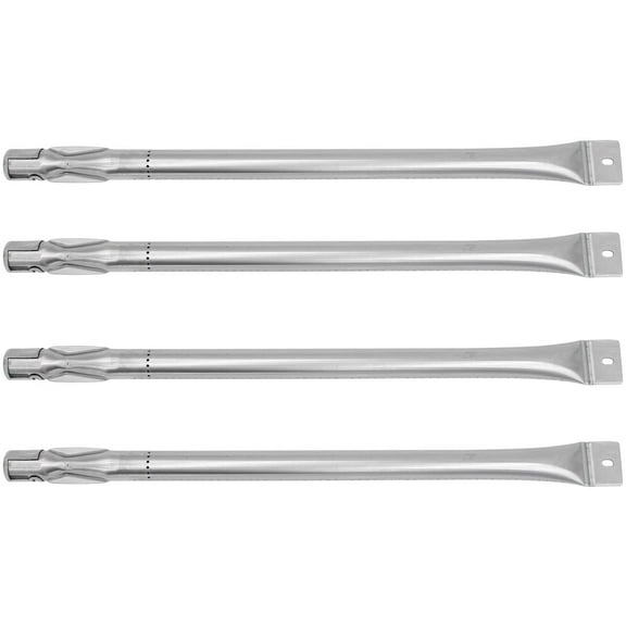 Set of Four Stainless Steel burners for Brinkmann 810-2410-S, 810-1415-W, Charmglow 810-7451-F, Backyard Classic, Savor Pro BBQ Grill Models