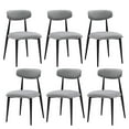 thumbnail image 1 of Set of Grey Upholstered Dining Chairs with Black Metal Frame / Comfortable Seating for Living Room, 1 of 5