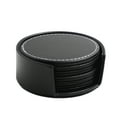 thumbnail image 1 of Set of Leather Drink Coasters Round Cup Mat Pad for Home and Kitchen Use-black, 1 of 5