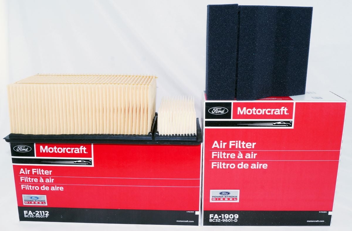 Set of Motorcraft FA-2112 and FA-1909 Air Filters for Ford Diesel ...
