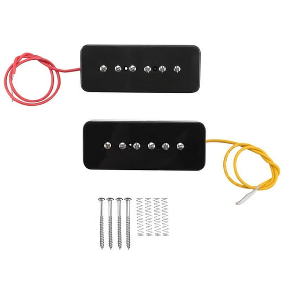 Set of Neck Bridge Soap Bar P90 Pickup Alnico 5 Electric Guitar Pickup Single Coil Guitar Parts Black