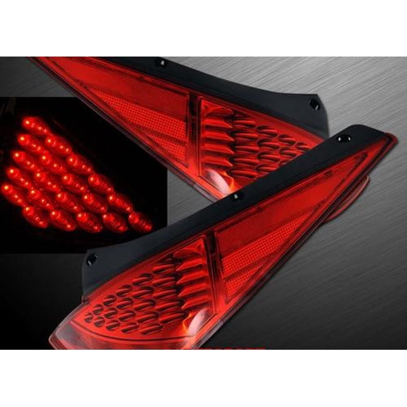 Set of Pair Red Lens LED Taillights for 2003-2005 Nissan 350Z Z33 Fairlady