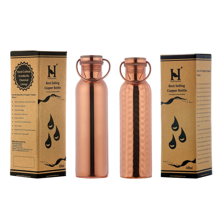 Copper Water Bottle | Amazing Health benefits | Ayurveda | Handmade 20 oz / 600 ml / Hammered