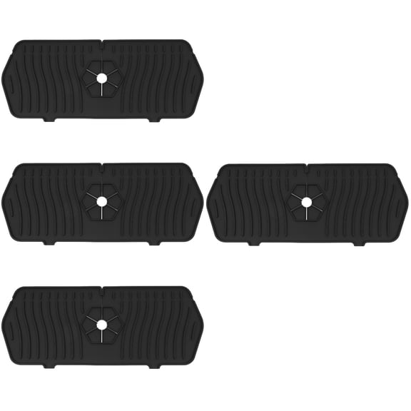 Set of Sink Splashing Mat Table Basin Splash-proof Pad Oven Reusable Black