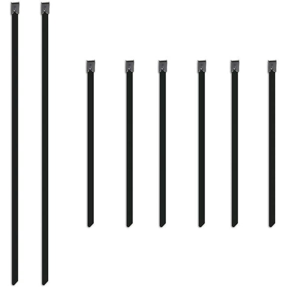 Set of Six 6 in. & Two 14 in. Stainless Steel Locking Ties
