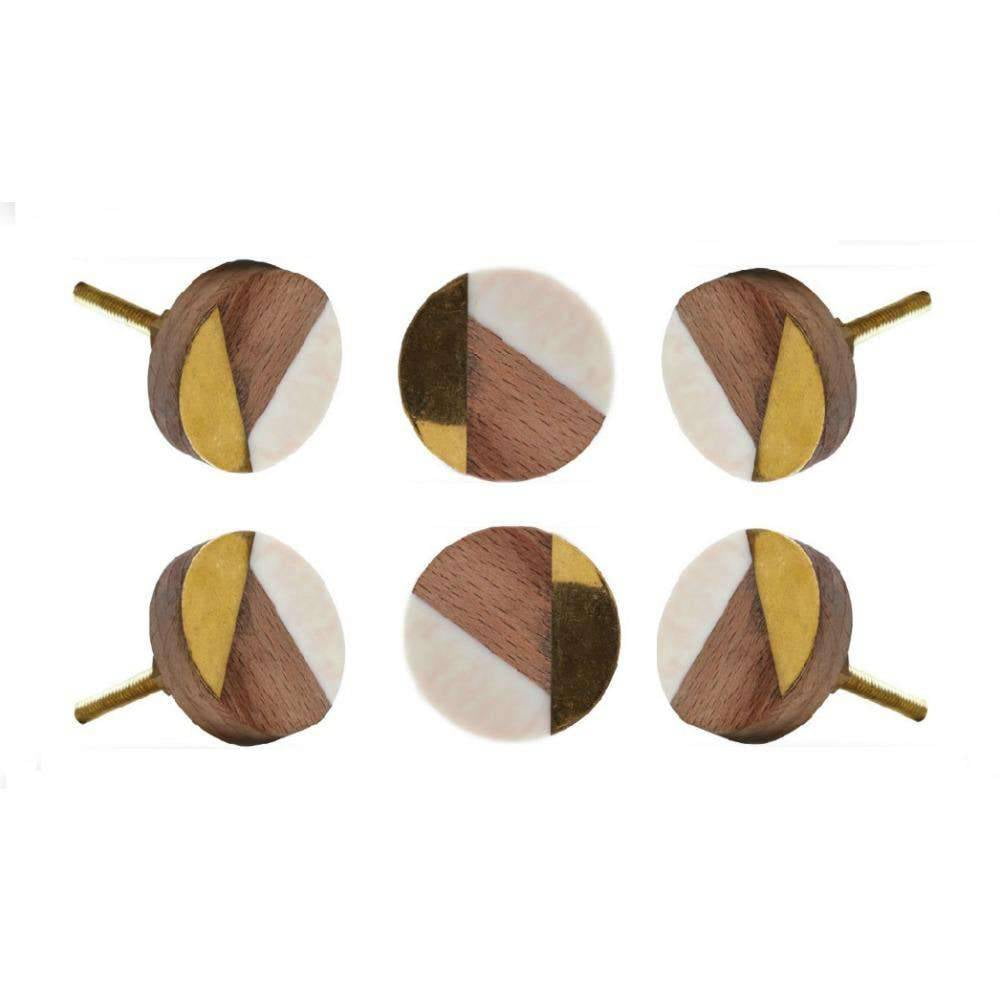 Set of Six Adington White Cabinet Knobs by Trinca-Ferro
