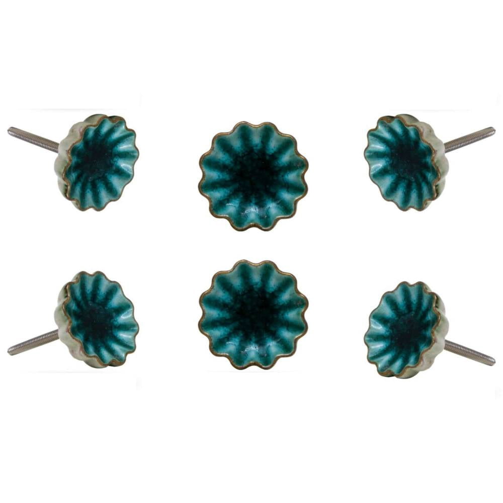 Set of Six Alice Ceramic Cabinet Knobs by Trinca Ferro