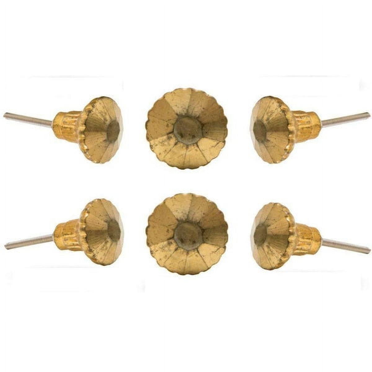 Set of Six Antique gold Glass Knobs by TrincaFerro