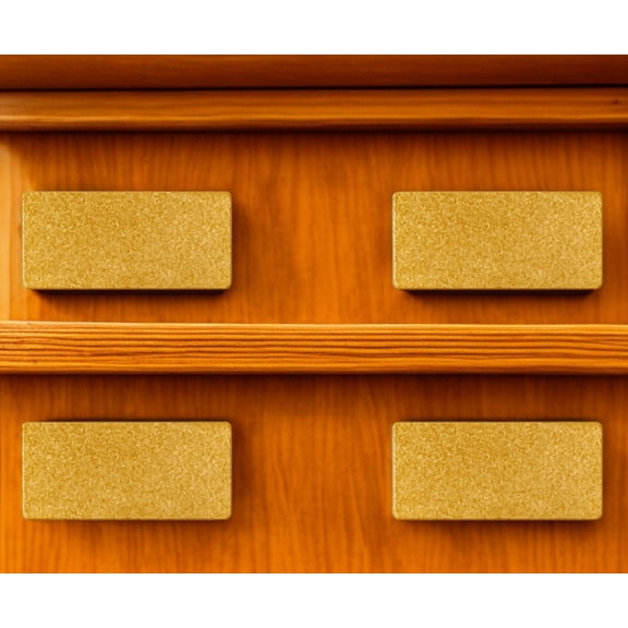 Set of Six Brown Rectangle Knob Stone Drawer Pull Knobs
