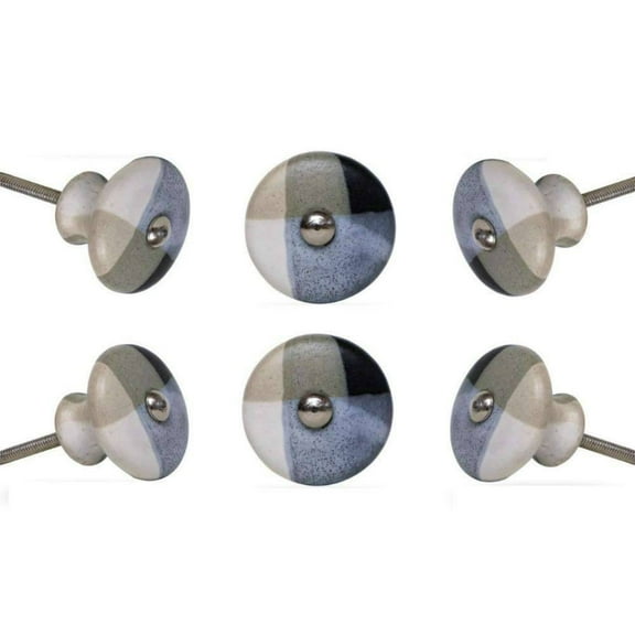 Set of Six Carolyn Ceramic Knobs by Trinca-Ferro