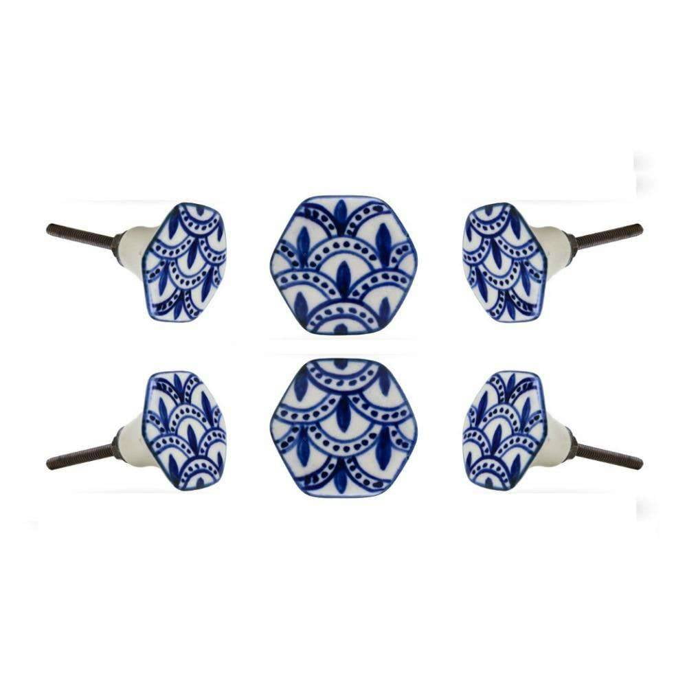 Set of Six Ceramic Bassi cabinet Knobs by Trinca Ferro