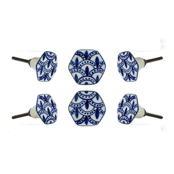 Set of Six Ceramic Bassi cabinet Knobs by Trinca Ferro