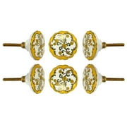 Set of Six Ceramic Denton Cabinet Knobs by Trinca-Ferro