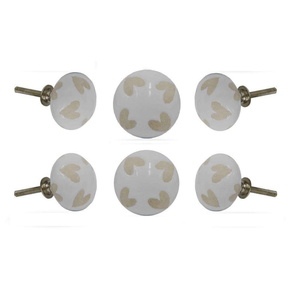 Set of Six Ceramic Love Out Cabinet Knobs by Trinca-Ferro