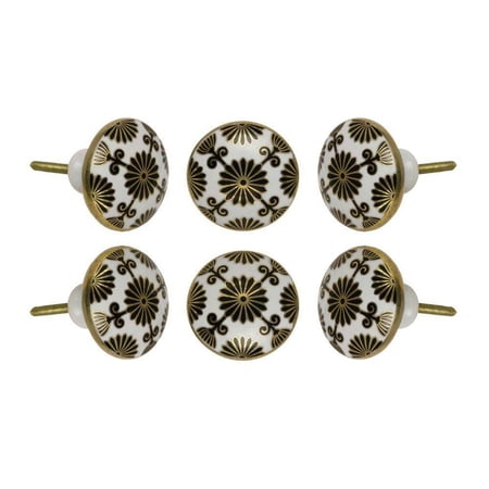 Set of Six Ceramic Tunis Cabinet Knobs by Trinca-Ferro