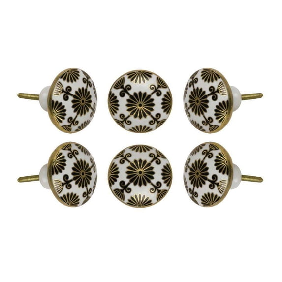 Set of Six Ceramic Tunis Cabinet Knobs by Trinca-Ferro