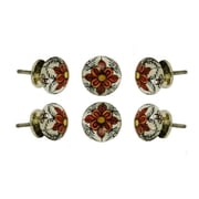 Set of Six Gypsy Ceramic Cabinet Knobs by Trinca-Ferro