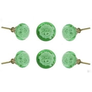 Set of Six Jones Light Green Bubble Glass Cabinet Knobs by Trinca-Ferro