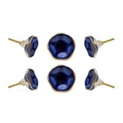 Set of Six Jordan Blue Ceramic Knobs