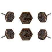 Set of Six Kino Brown Ceramic Knobs by Trinca-Ferro