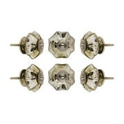 Set of Six Mirror Melon Glass Knobs