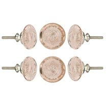 Set of Six Pink Bubble Glass Cabinet Knobs by Perilla Home