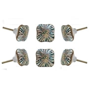 Set of Six Salah Ceramic Cabinet Knobs by Trina-Ferro