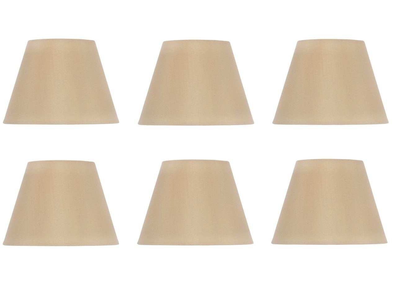 Set of Six Shades 6 Inch European Drum Style Chandelier Lamp Shade Mini Shade Antique Gold Color