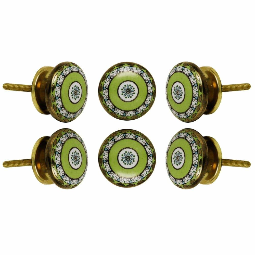 Set of Six Tessellate Ceramic Cabinet Knobs by Trinca-Ferro