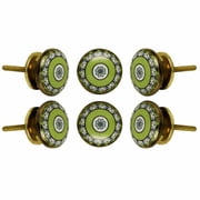Set of Six Tessellate Ceramic Cabinet Knobs by Trinca-Ferro