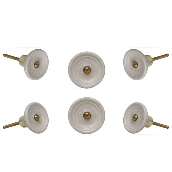 Set of Six Trefor white Glass Knobs by Trinca-Ferro