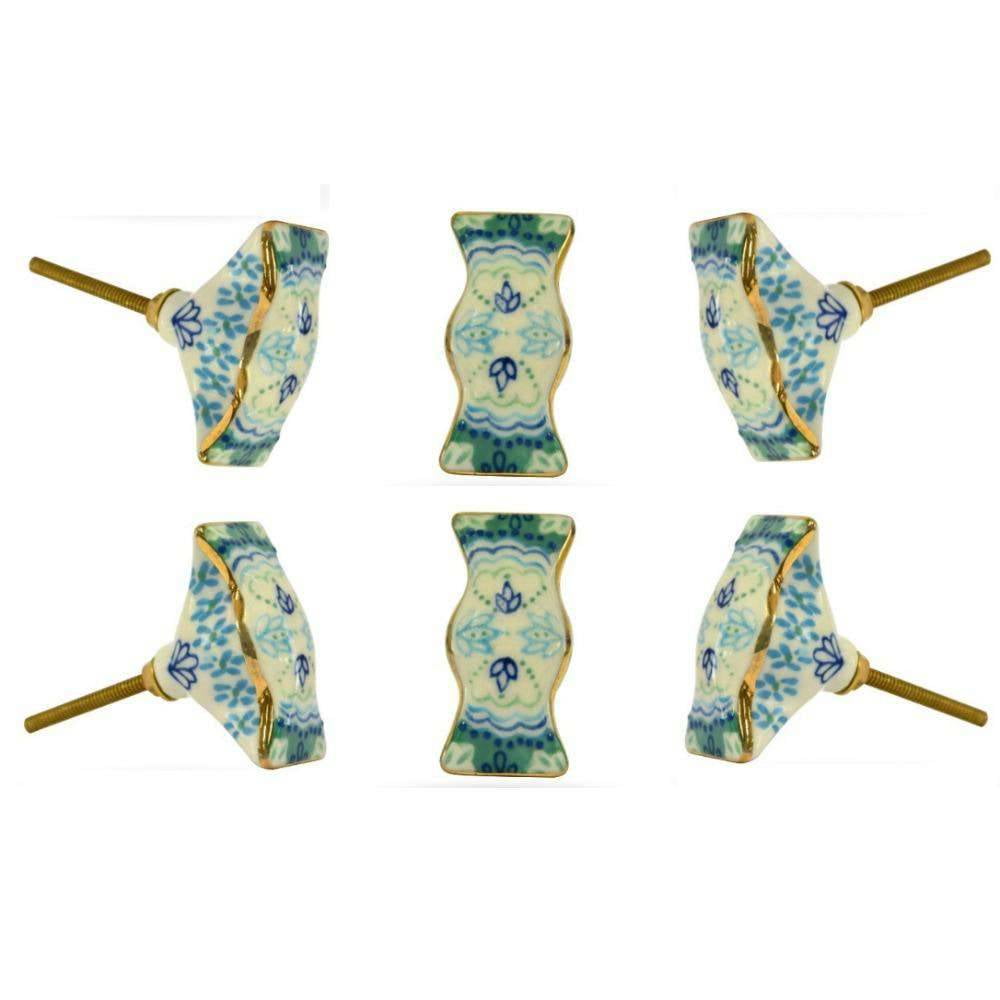 Set of Six Wingmore Ceramic Cabinet Knobs by Trinca-Ferro