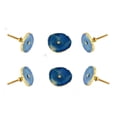 thumbnail image 1 of Set of Six barbarella Blue agate cabinet Knobs, 1 of 7