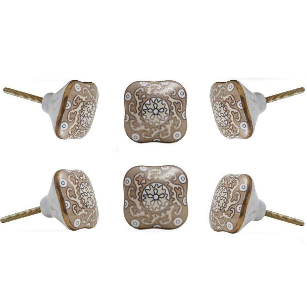 Set of Six ceramic Amgel Cabinet Knobs by Trinca-Ferro