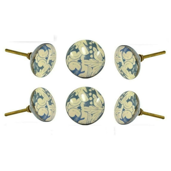 Set of Six ceramic saint nicolas Knobs
