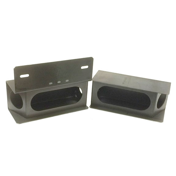 Set of Steel Trailer 6" Oval & 2" Angled Round Side Light Mount Box W/license Plate Rack - 24015/24016