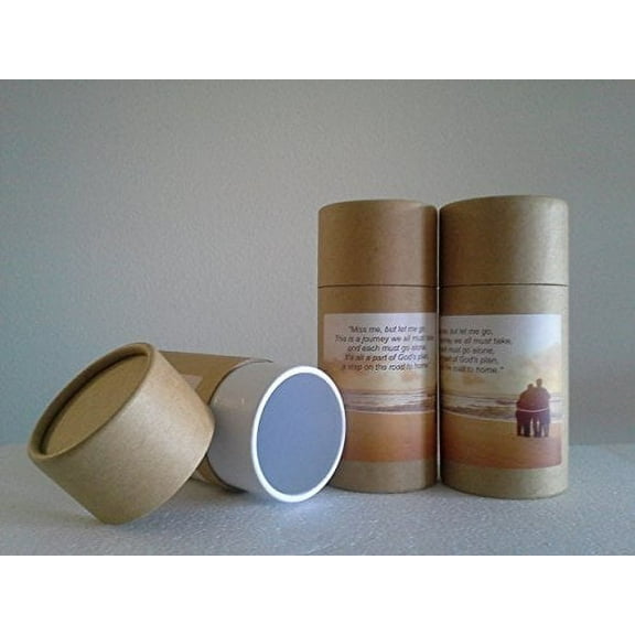 Set of THREE Natural Biodegradable CREMATION SCATTERING TUBES with Telescopic Lids &amp; Instructions (Style: Serenity)