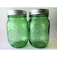 Set of TWO 16oz Green Heritage 100th Year Anniversary Ball Jars Highly Collectible