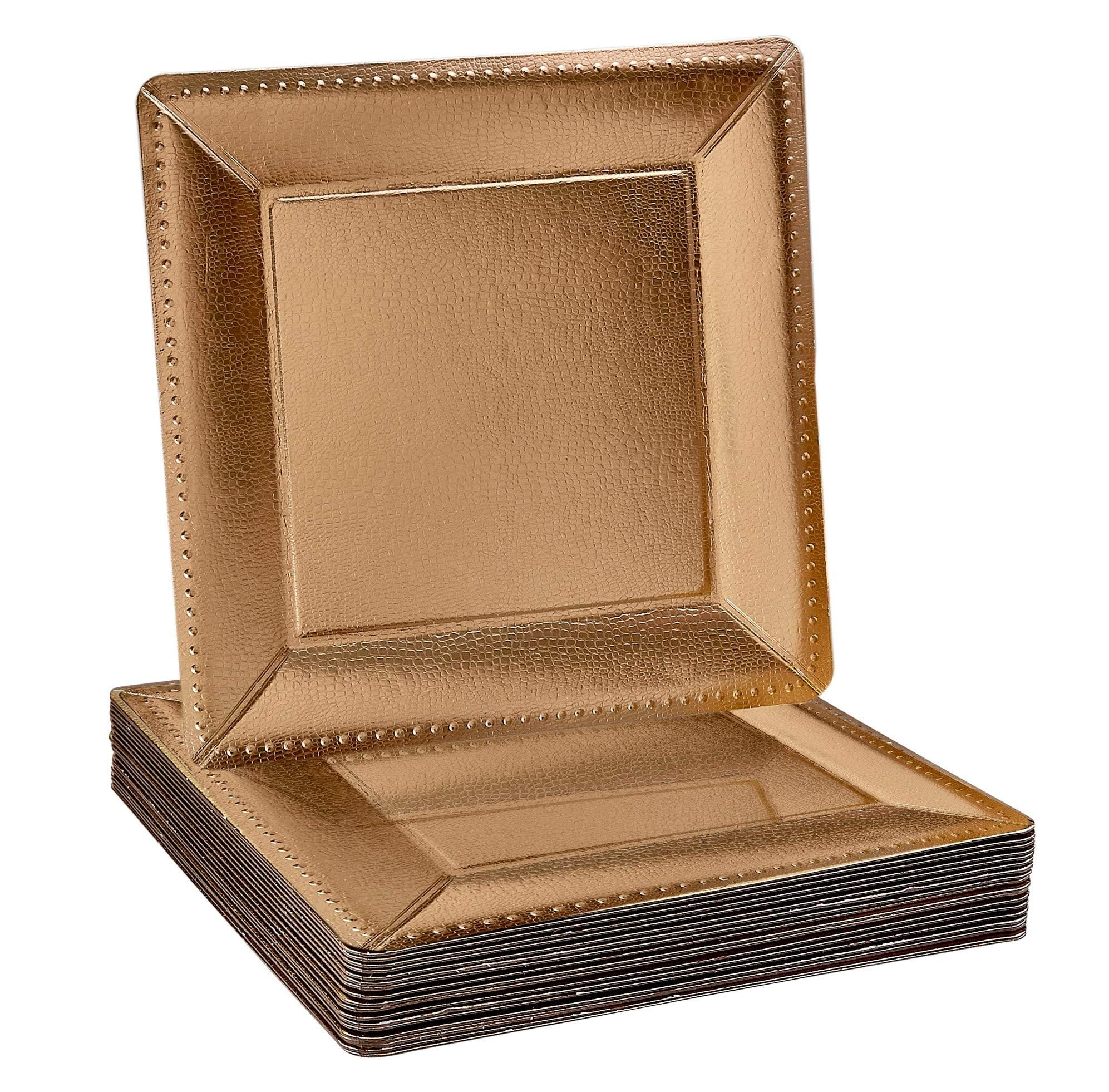 Gold 13" Square Heavy Duty Disposable Charger Plates
