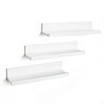 Set of Three 14 Inch White Floating Wall Shelves