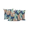 thumbnail image 1 of Set of Three 16" X 16" Blue and Orange Botanical Indoor Outdoor Throw Pillow, 1 of 5