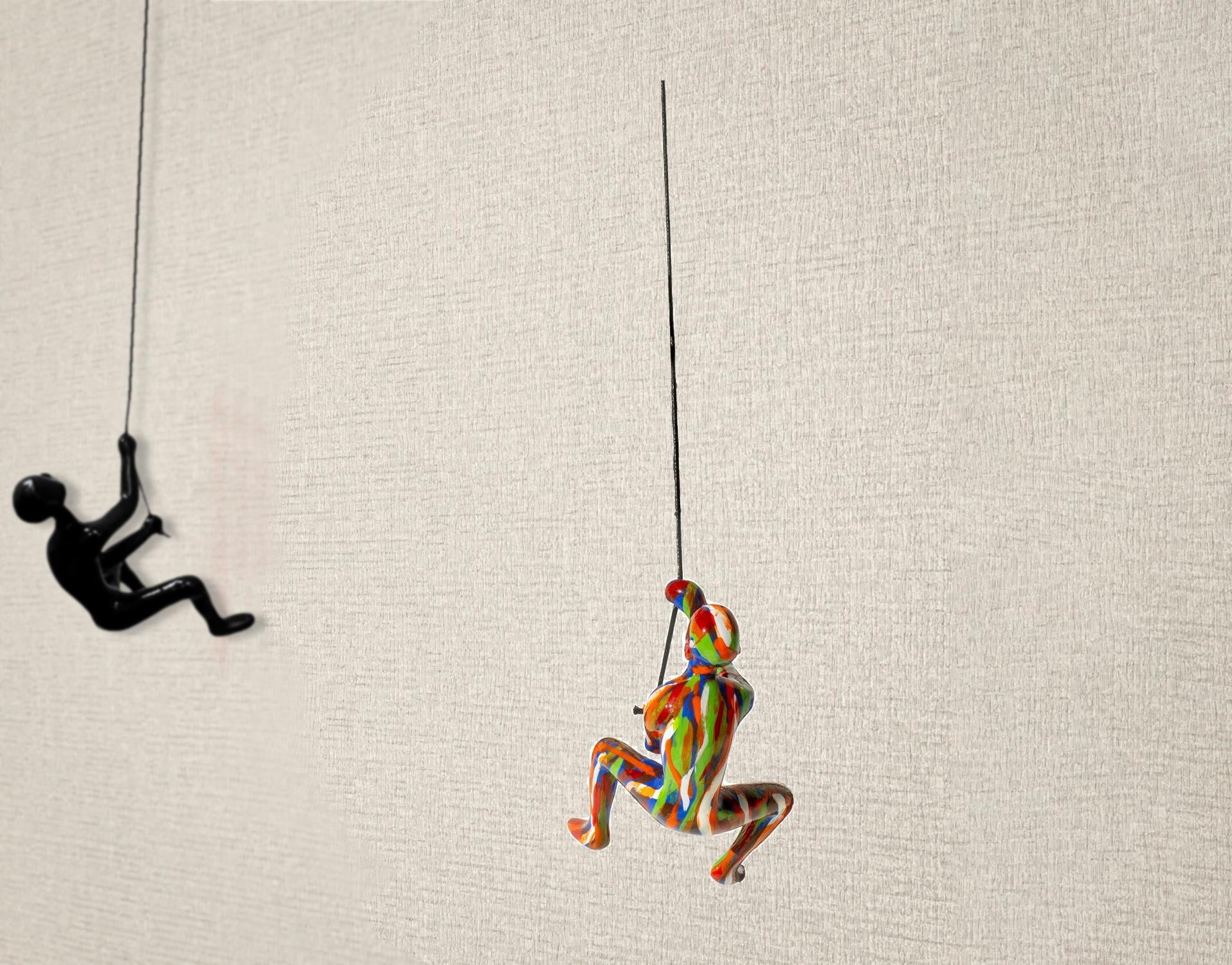 Set of Three 6" Multicolor Resin Climbing Men Wall Art