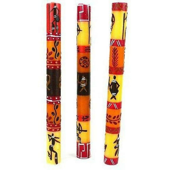 Set of Three Boxed Tall Hand-Painted Candles Damisi Design Nobunto