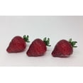 thumbnail image 1 of Set of Three Ruby Red Blown Glass Strawberries, 1 of 4