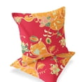 thumbnail image 1 of Set of Two 16" X 16" Green and Red Blown Seam Floral Indoor Outdoor Throw Pillow, 1 of 5