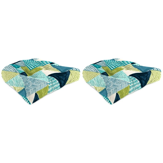 Set of Two, 19" x 19" x 4" Outdoor Wicker Chair Cushions