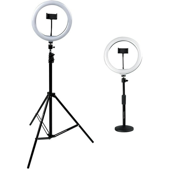 Gator Cases 10" LED Desktop Ring Light with Stand & Phone Holder, 2-Pack